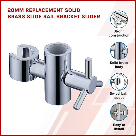 20mm Replacement Solid Brass Slide Rail Bracket Slider