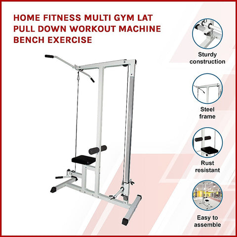 Home Fitness Multi Gym Lat Pull Down Workout Machine Bench Exercise