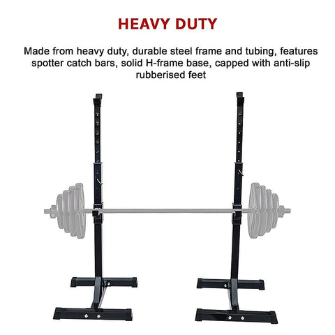 Pair of Adjustable Squat Rack Sturdy Steel Barbell Bench Press Stands GYM/HOME