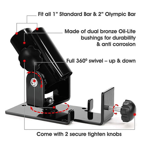 T Bar Row Landmine Platform 360° Swivel Fits 1", 2" Olympic Bars