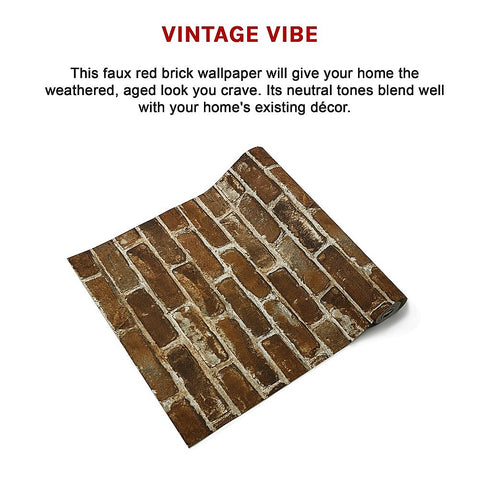 Wallpaper Faux Brick Wall Paper Roll