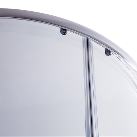 90 x 90cm Rounded Sliding 6mm Curved Shower Screen with Base in Chrome