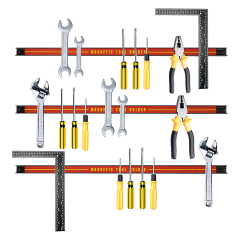 3 x 61cm Magnetic Wall Mounted Tool Holder Storage Organiser Garage Workshop