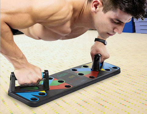 9 in 1 Push Up Board Yoga Bands Fitness Workout Train Gym Exercise Pushup Stand