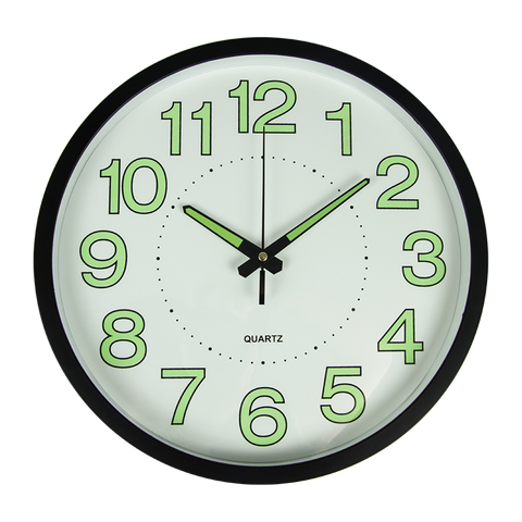 305mm Luminous Wall Clock Glow In The Dark Silent Quartz Indoor Home Modern Clock