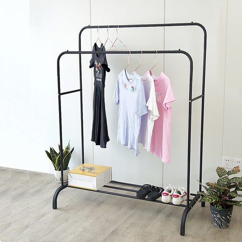 Heavy Metal Double Clothes Rail Hanging Rack Garment Display Stand Storage Shelf