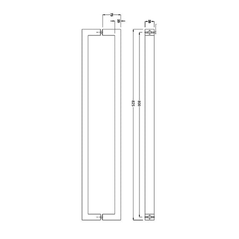 Entrance Door Pull Handle Matte Black 800mm