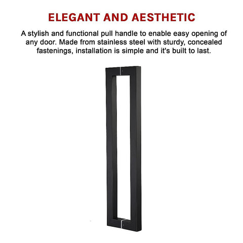 Entrance Door Pull Handle Matte Black 1200mm