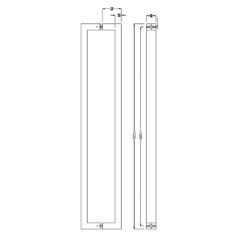 Entrance Door Pull Handle Matte Black 1200mm