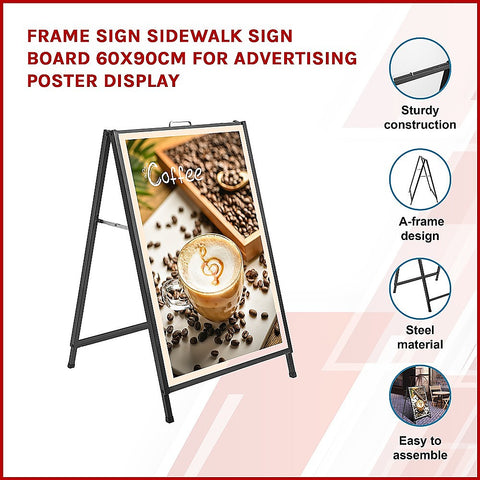 Frame Sign Sidewalk Sign Board 60x90cm For Advertising Poster Display