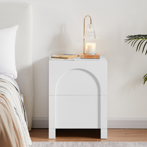 Dome White Bedside Table