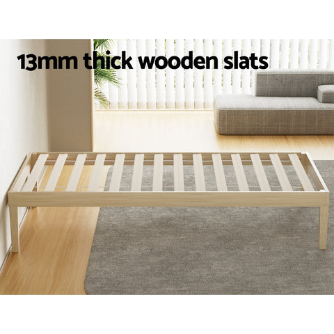 Artiss Bed Frame Single Size Wooden Base Mattress Platform Timber Pine BRUNO