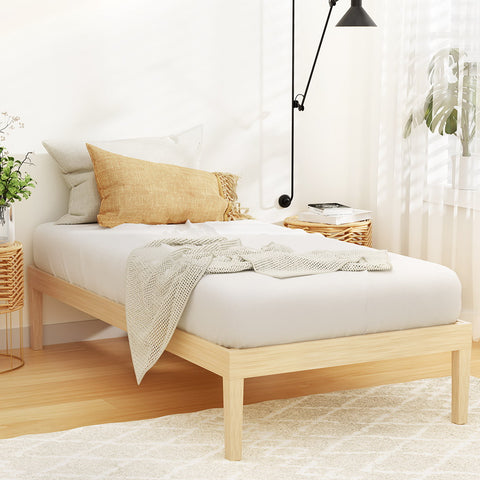 Artiss Bed Frame Single Size Wooden Base Mattress Platform Timber Pine BRUNO