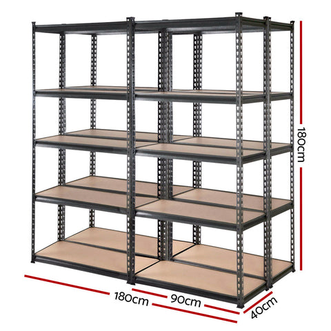 Giantz 4X1.8M Garage Shelving Warehouse Rack Storage Shelves Pallet Racking Charcoal