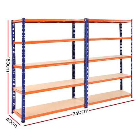 Giantz 2.4MX1.8M Garage Shelving Warehouse Rack Pallet Racking Storage Steel Orange&Blue