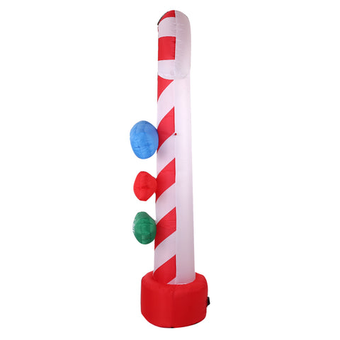 Jingle Jollys Christmas Inflatable Candy Pole 2.4M Lights Outdoor Decorations