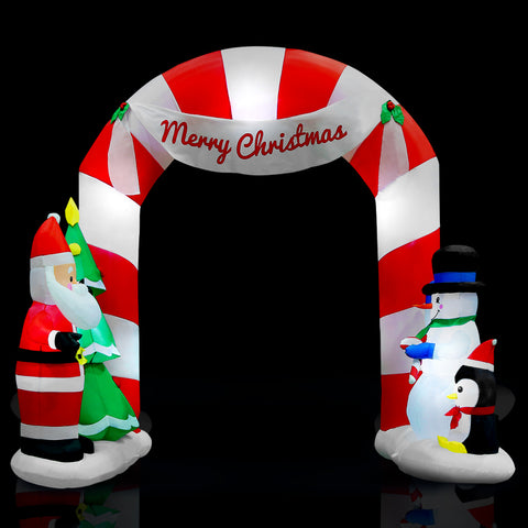 Jingle Jollys Christmas Inflatable Santa Archway 3M Outdoor Decorations Lights