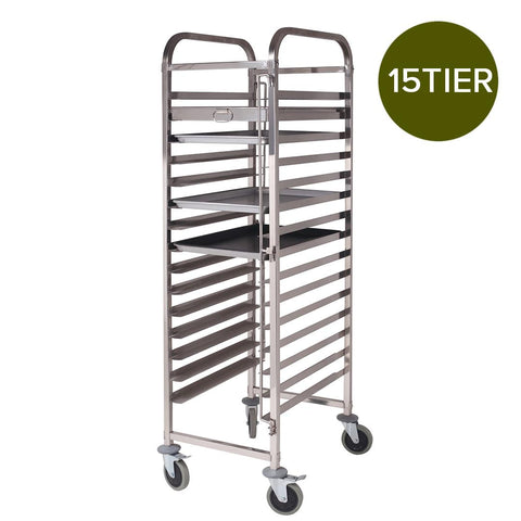 Gastronorm Trolley 15 Tier Stainless Steel Suits 60*40cm Tray