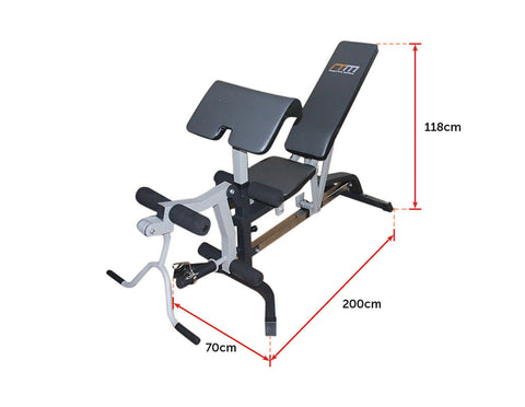 FID Flat Incline Decline Bench Press w/ Leg Extension