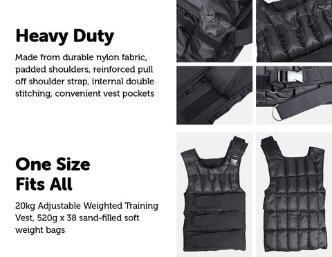 Adjustable Weighted Vest - 20 KG